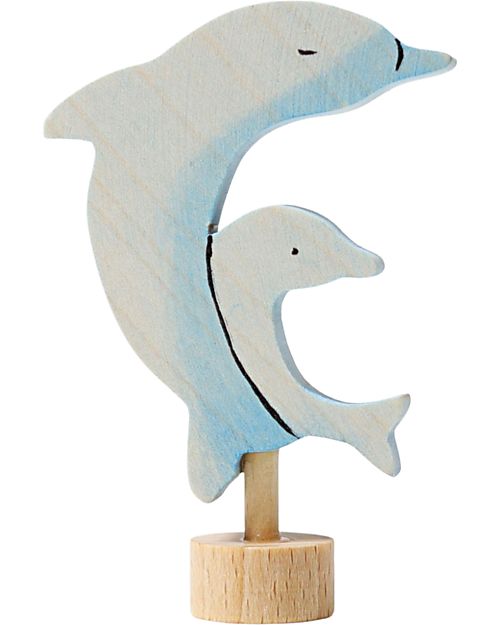 Grimm's Decorative Figure for Birthday Ring Base - Two Dolphins - 7cm Montessori Toys