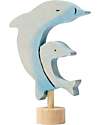 Grimm's Decorative Figure for Birthday Ring Base - Two Dolphins - 7cm Montessori Toys
