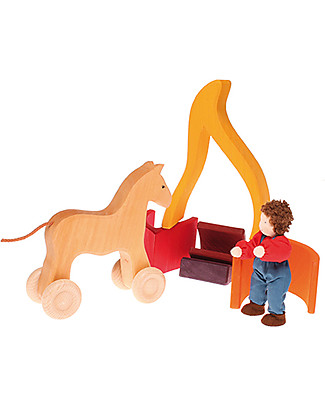Grimm's Fire, Red Shades - 5 pieces Building Blocks
