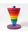 Grimm's Giant Geometrical Stacking Tower - Multicolor - FSC Lime Wood Montessori Toys