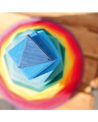 Grimm's Giant Geometrical Stacking Tower - Multicolor - FSC Lime Wood Montessori Toys
