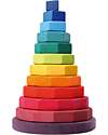 Grimm's Giant Geometrical Stacking Tower - Multicolor - FSC Lime Wood Montessori Toys