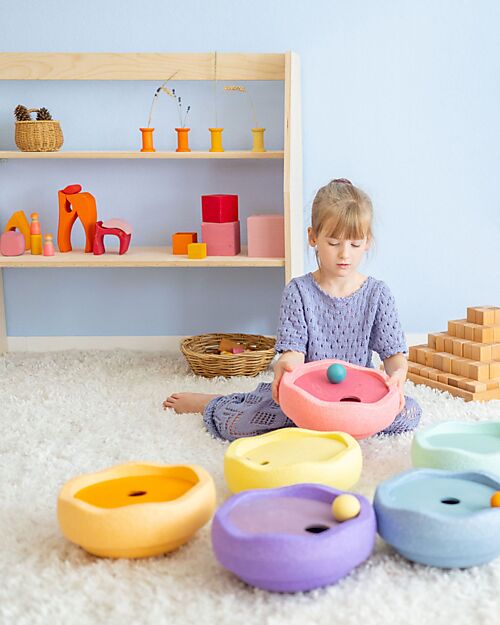 Grimm's Grimm's x Stapelstein The Rolling Discs Set - Cool Pastel Balance Toys_