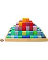 Grimm's Large Stepped Pyramid - Multicolor - 100% FSC Wood Wooden Blocks and Construction Sets