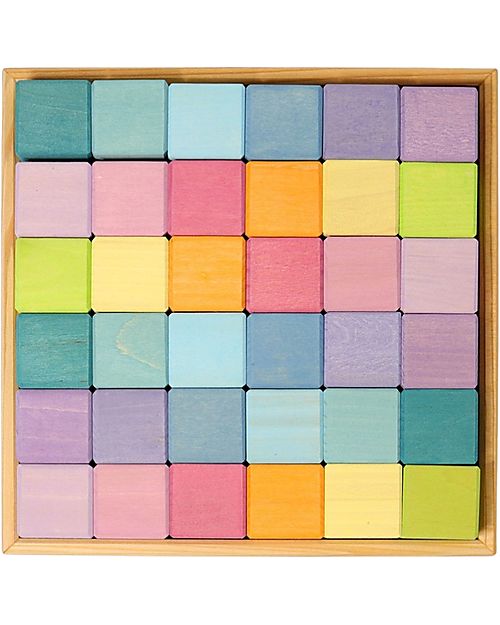 Grimm's Mosaic Game Set - Pastel - Linden Wood FSC Wooden Blocks and Construction Sets