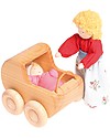 Grimm's Natural Wood Baby Dolls Pram - Beautiful! Dolls Accessories