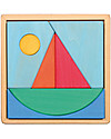 Grimm's Puzzle Sail Boat, Colorful - 7 pieces Montessori Toys
