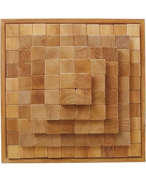 Grimm's Pyramid Wooden Construction Set - Large - Natural - 100 Pieces Wooden Blocks and Construction Sets