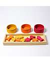 Grimm's Rainbow Bowls Sorting Game - FSC Lime Wood - Count and Sort by Colour! Montessori Toys