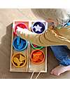 Grimm's Rainbow Bowls Sorting Game - FSC Lime Wood - Count and Sort by Colour! Montessori Toys