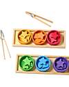 Grimm's Rainbow Bowls Sorting Game - FSC Lime Wood - Count and Sort by Colour! Montessori Toys