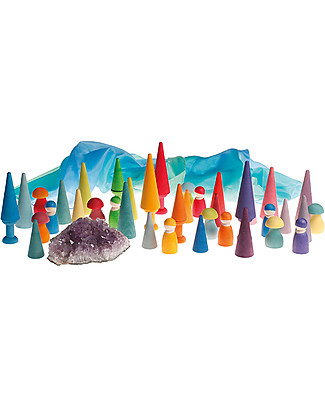 Grimm's Rainbow Forest - 12 pieces - Create Different Landscapes! Montessori Activity