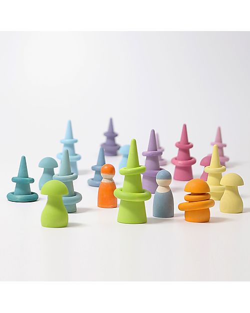 Grimm's Rainbow Forest Set - Pastel - FSC Maple Wood Montessori Toys