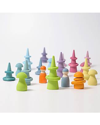 Grimm's Rainbow Forest Set - Pastel - FSC Maple Wood Montessori Toys