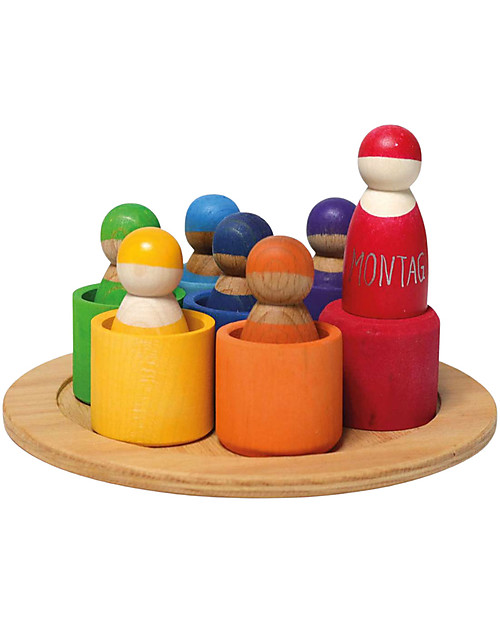 Grimm's Rainbow Friends Set - Wooden Educational Game Montessori Toys