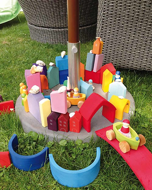 Grimm's Rainbow House, Coloured - 5 pieces Montessori Toys