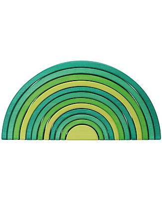 Grimm's Rainbow Tunnel - 12 Pieces - 38 cm - Forest Green Montessori Toys