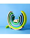 Grimm's Rainbow Tunnel - Neon Colors Green - 10 pieces - 14 cm Montessori Toys