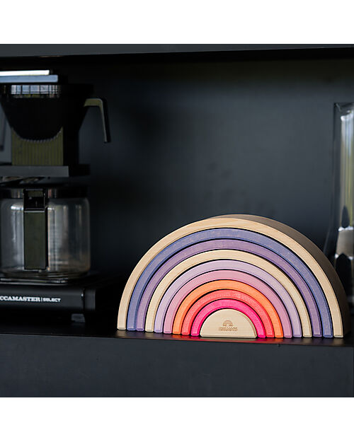 Grimm's Rainbow Tunnel - Neon Colors Pink - 10 pieces - 14 cm Montessori Toys