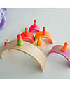 Grimm's Rainbow Tunnel - Neon Colors Pink - 10 pieces - 14 cm Montessori Toys