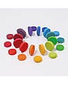 Grimm's Set of 24 Rainbow Coins - FSC Maple Wood Montessori Toys