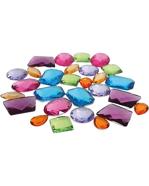 Grimm's Set of 28 Giant Acrylic Glitter Stones - Decorate Creativity! Montessori Toys