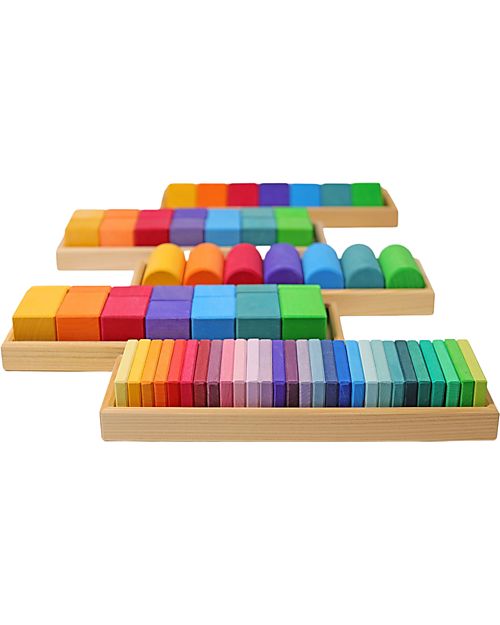 Grimm's Shapes and Colors Set - Multicolor - FSC Linden Wood Montessori Toys