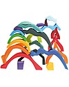 Grimm's Small 4 Elements Building Set - 23 pieces - Bizarre shapes for endless fun! Wooden Blocks and Construction Sets
