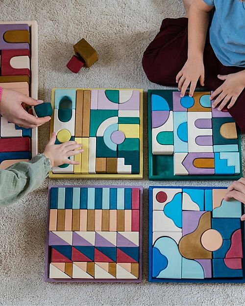 Grimm's Small Building Set Floor - Multicolor - 1+ years Wooden Blocks and Construction Sets