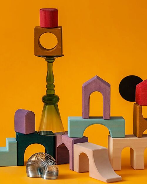 Grimm's Small Building Set Floor - Multicolor - 1+ years Wooden Blocks and Construction Sets