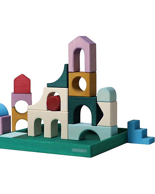 Grimm's Small Building Set Floor - Multicolor - 1+ years Wooden Blocks and Construction Sets