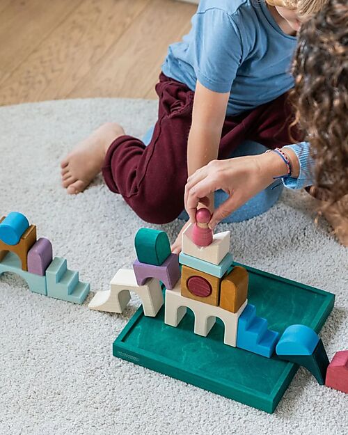 Grimm's Small Building Set Floor - Multicolor - 1+ years Wooden Blocks and Construction Sets