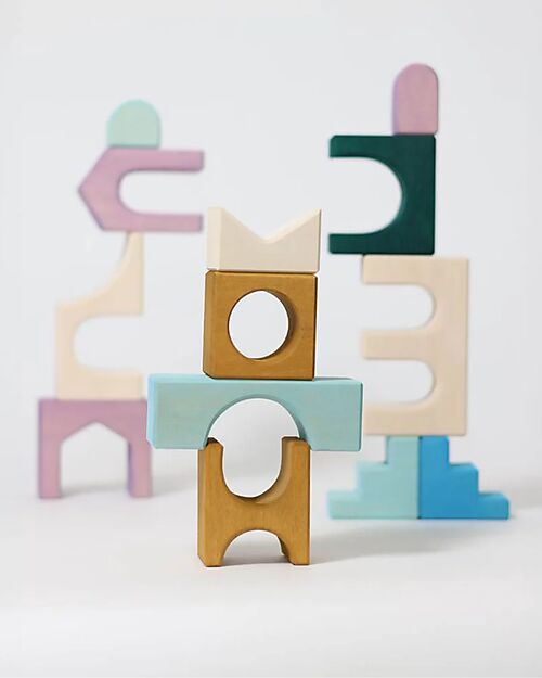 Grimm's Small Building Set Floor - Multicolor - 1+ years Wooden Blocks and Construction Sets