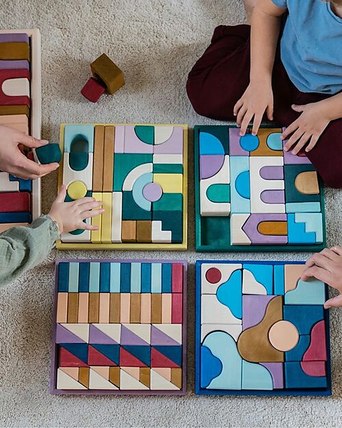 Grimm's Small Bulding Set Wave - Multicolor - 1+ years Wooden Blocks and Construction Sets