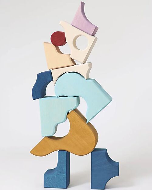 Grimm's Small Bulding Set Wave - Multicolor - 1+ years Wooden Blocks and Construction Sets