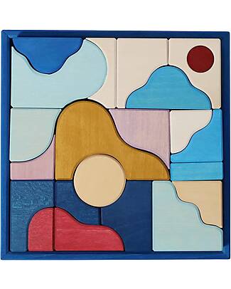 Grimm's Small Bulding Set Wave - Multicolor - 1+ years Wooden Blocks and Construction Sets