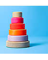 Grimm's Small Conical Tower - Neon Pink - Includes 5 Rings Montessori Toys