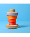 Grimm's Small Conical Tower - Neon Pink - Includes 5 Rings Montessori Toys