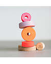 Grimm's Small Conical Tower - Neon Pink - Includes 5 Rings Montessori Toys