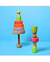 Grimm's Small Conical Tower - Neon Pink - Includes 5 Rings Montessori Toys