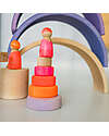 Grimm's Small Conical Tower - Neon Pink - Includes 5 Rings Montessori Toys