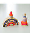 Grimm's Small Conical Tower - Neon Pink - Includes 5 Rings Montessori Toys
