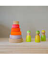 Grimm's Small Conical Tower - Neon Pink - Includes 5 Rings Montessori Toys