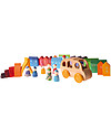 Grimm's Small Houses Building Set - 15 pieces -  Original, educational, fun! Wooden Blocks and Construction Sets