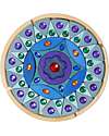 Grimm's Small Sparkling Mandala Set - Blue and Purple - FSC Linden Wood Montessori Toys