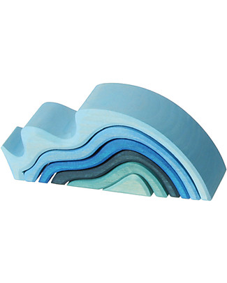 Grimm's Small Waterwaves, Blue Shades - 6 pieces Montessori Activity