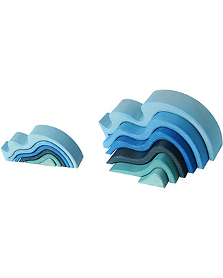 Grimm's Small Waterwaves, Blue Shades - 6 pieces Montessori Activity