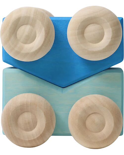 Grimm's Stacking Cars - Blue - Maple Wood - 0+ year Montessori Toys