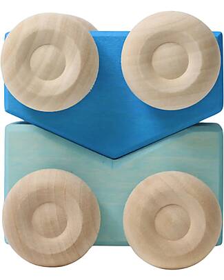 Grimm's Stacking Cars - Blue - Maple Wood - 0+ year Montessori Toys