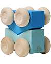 Grimm's Stacking Cars - Blue - Maple Wood - 0+ year Montessori Toys